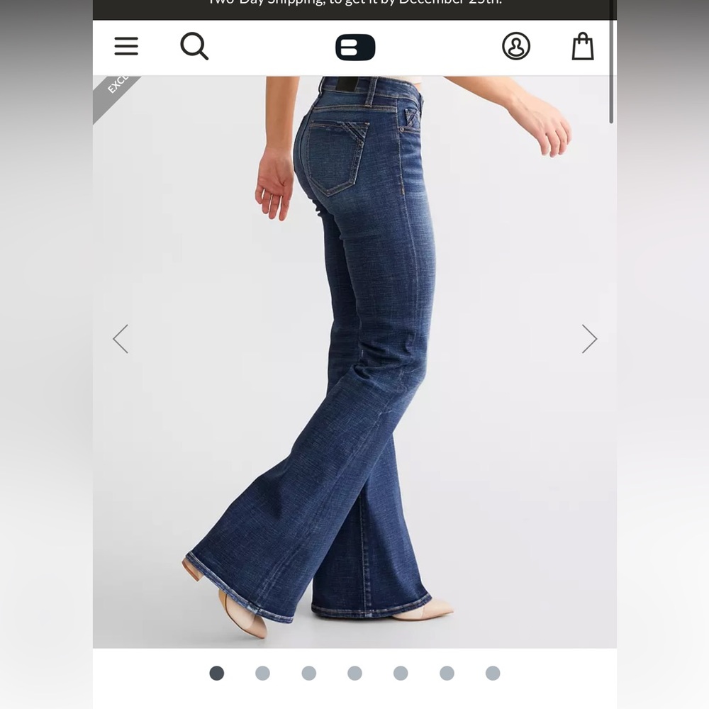 Buckle black jeans flare 26